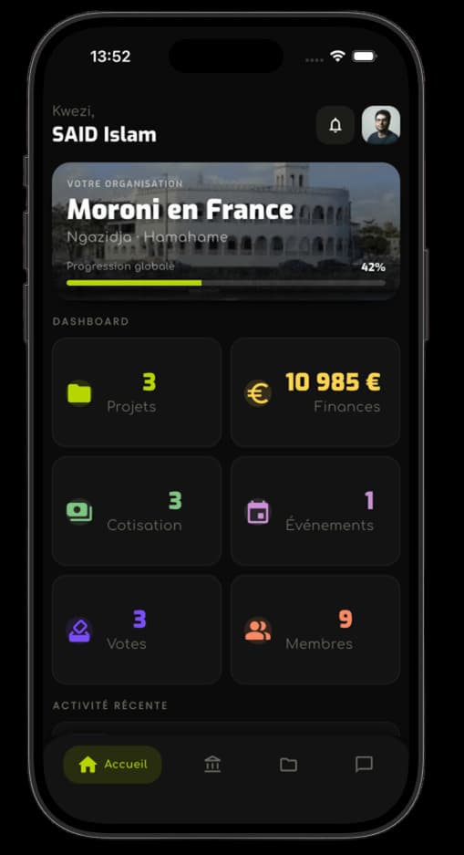 Aperçu de l'application Domdjini